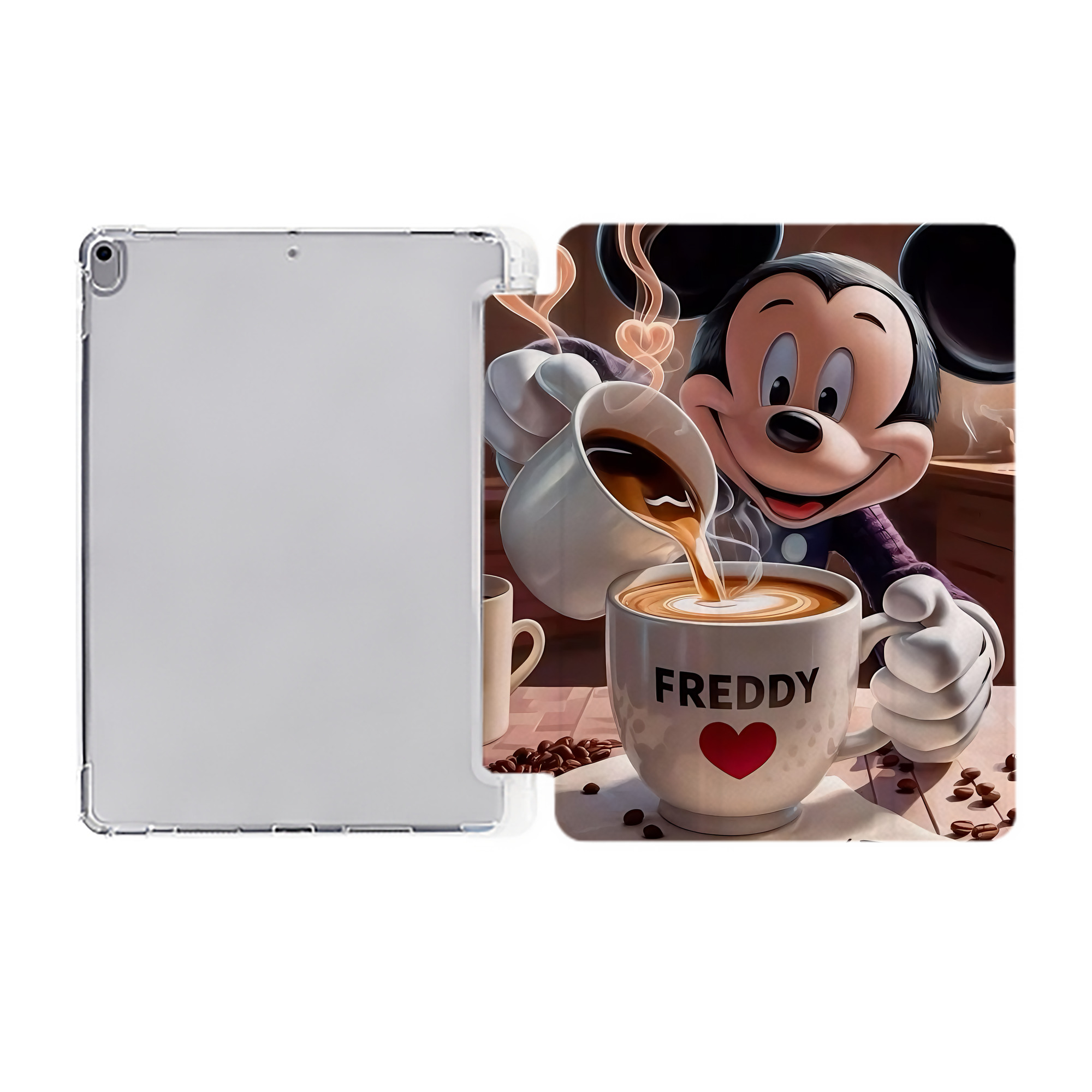 （画像用） ミッキーマウス Mickey Mouse IPad ケース ペン収納付き 三つ折りスタンド PUレザー×シリコン 対応機種9.5/10.5/10.9インチ